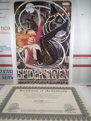 🔴🔥 SPIDER-GWEN #1 GOLD SIGNED MARK BROOKS DYNAMIC FORCES DF VARIANT Marvel NM- • $55