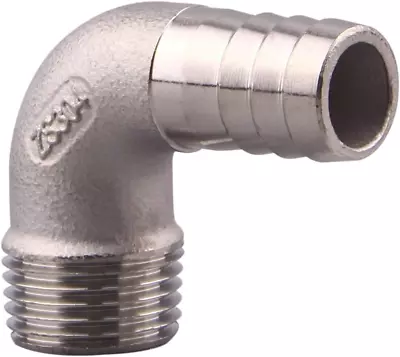 5/8  Hose Barb X 1/2  Male NPT Stainless Steel 90 Degree Elbow- Home Br • $20.05