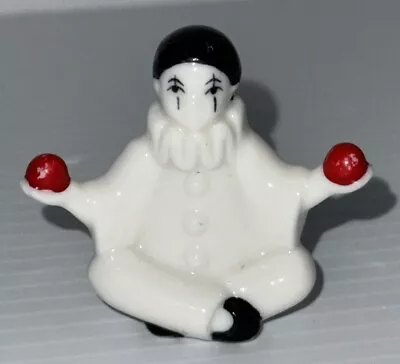 Vintage Bug House Harlequin Clown Pierrot Sitting Miniature Figurine Bone China • $12