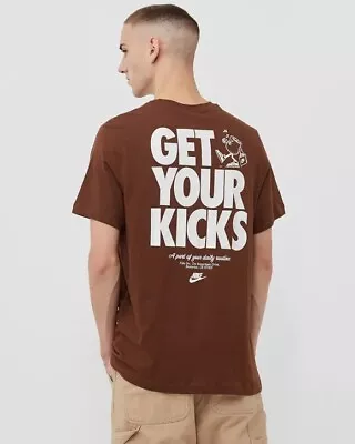 $35 NIKE AIR SPORTSWEAR NSW COFFEE BEANS SWOOSH T-SHIRT BROWN Sz 2XL XXL • $30.33