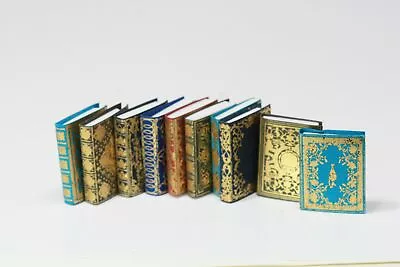 Dollhouse Miniature Set Of 10 Ornamental Books • $27.99