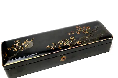 Antique Japanese Lacquer Maki-e Wooden Box Brush/Pencil Case Made In Japan • $92.51
