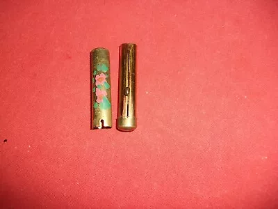 Vintage Lipstick Gold Metal Tube Pink Flowers 1920's • $25