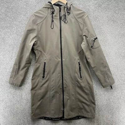 Ilse Jacobsen Raincoat Womens 42 Khaki Hornbaek Fleece Lined Water Repellent • £59.99