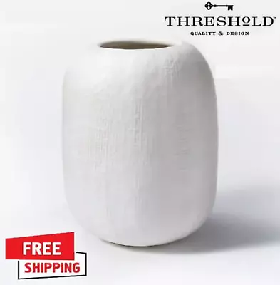 Tall White Textured Stoneware Vase Threshold Designed With Studio McGee • $19.99