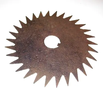 Vtg Industrial Iron Rotary Hoe Wheel Garden Saw Blade Farm Yard Art 15  Diam. • $29.47