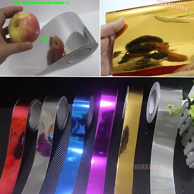 Smooth Mirror Chrome Vinyl Wrap Tape Sticker Car Phone House Strips Decor Decal  • $156.63