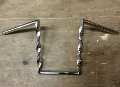 $139.99 • Buy 7/8  Z BARS Twisted Motorcycle Handlebars Chrome Ape Hanger Triumph Honda 12 