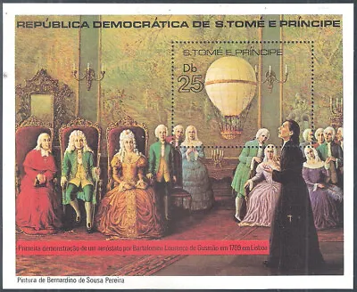 St Thomas & Prince Island 1979 Hot Air Balloon Demo Souvenir Sheet MNH (SC#560a) • $5.94