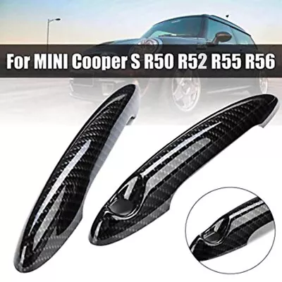 For MINI Cooper S R50 R52 R55 R56 R59 R61 Carbon Fiber Door Handle Covers 1 Pair • $16.37