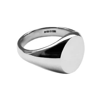Bespoke Sterling Silver Oval Signet Rings Stamped 925 UK HM Large Medium Small • £66.83