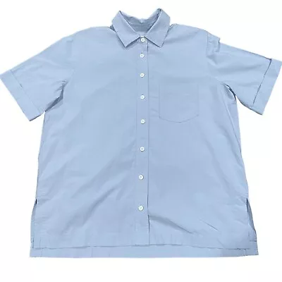 Madewell Sz XS Periwinkle Signature Poplin Short Sleeve Button Down Shirt NL278 • $30.60