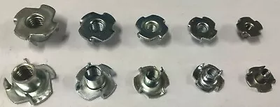 £6.49 • Buy M4, M5, M6, M8, M10, Pronged Tee Nuts, 4 Prongs, Captive Nut, BZP.