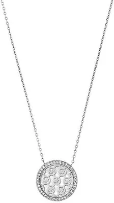 New Authentic Michael Kors Monogram Mop Logo Silver Pendant Necklace Mkj5371040 • $49.99
