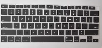 US Keyboard Skin Cover For Apple MacBook AIR 13 A2337 (M1) 2020 Clear & Black • £3.95