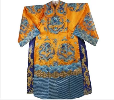 Chinese Qing Dynasty Emperors Formal Dress Embroidery Dragon Design Dragon Robe • $359.83