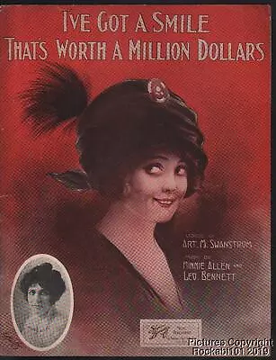 1913 Minnie Allen Sheet Music   I Ve Got A Smile That S Worth A Million Dollars • $14.99