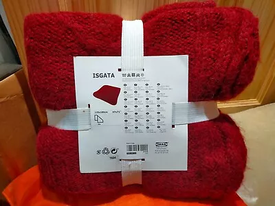 Beautiful Ikea Isgata Throw Red 120x180cm  Acrylic/wool/poly 703.165.10 • £25