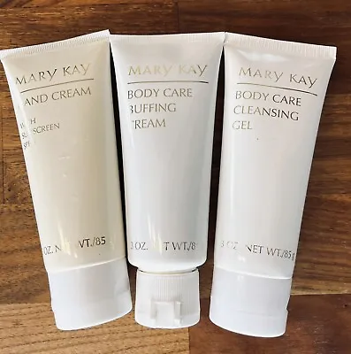 2 ORIGINAL MARY KAY BODY CARE BUFFING CREAM & CLEANSING GEL +FREE SHIPHand SPF4 • $39.99