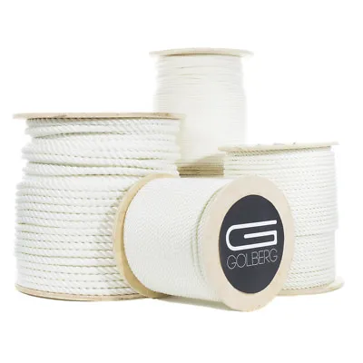 $17.49 • Buy Golberg White Twisted Nylon Rope - Premium USA Made Cord - Many Sizes & Lengths