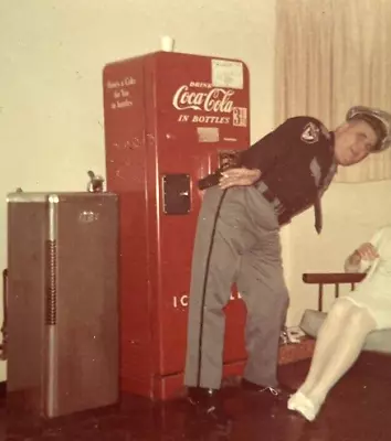 Funny Photo With Antique Coke Vending Machine Cop Vintage Coca Cola Botlle • $4.95