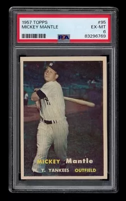 1957 Topps Set-Break # 95 Mickey Mantle PSA 6 EX-MT • $1009.99