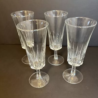 Vintage Crystal Flutes Set Of 4 Flutes Made In France 6” Tall • $25