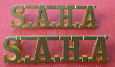 Ww2 South Africa Army Heavy Artillery Original Scarce Pair Metal Shoulder Titles • £14.99