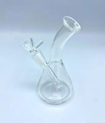 4  Mini Glass Bong Hookah Smoking Water Pipe Shisha Bubbler W/ Glass Bowl • $13.29