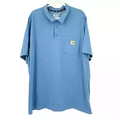 Carhartt Mens Cotton Blend Relaxed Fit Short Sleeve Force Polo Shirt Size 3XL  • $15.04