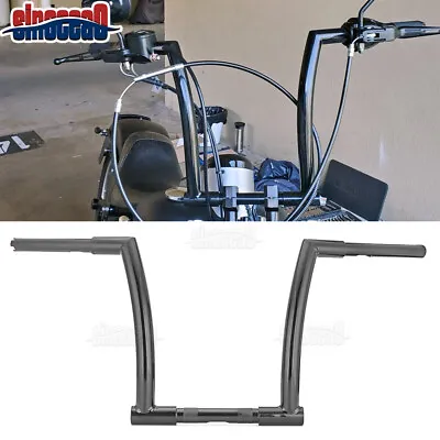 Black 12  Mini Ape Hanger Bar Handlebar Z-Bar For Harley Dyna Softail Sportster • $104.99