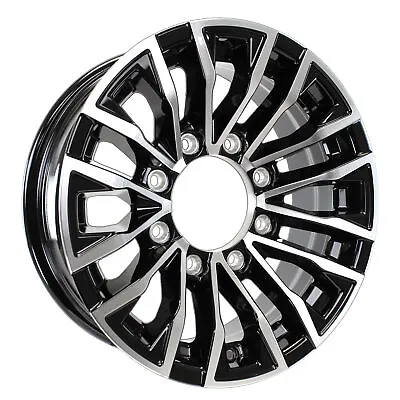 Two Aluminum Trailer Wheels 16X6 16 Inch Rim Black Machined 8 Lug LZED66867BM • $199.97