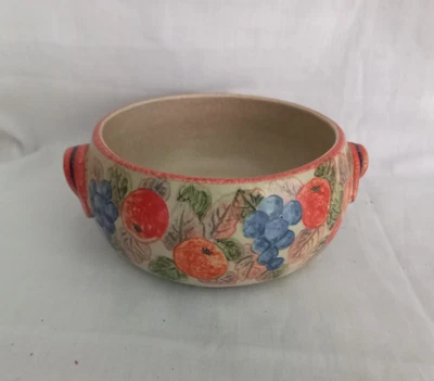 £14.99 • Buy Vintage Hand Painted Flower Bowl Planter Lazzaro 1992 Orange Red Blue Green