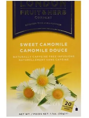12 Boxes Sweet Camomile Tea - London Fruit & Herb = 240 Bags! BBE 09/19 • £9.99