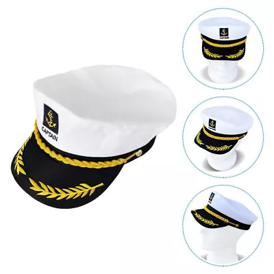  Sailor Hat Marine Adjustable Cap Admiral Child Yacht Captain Long • £8.35