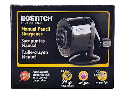 Bostitch Wall-Mount/Counter-Mount Antimicrobial Manual Pencil Sharpener Black • $9.95