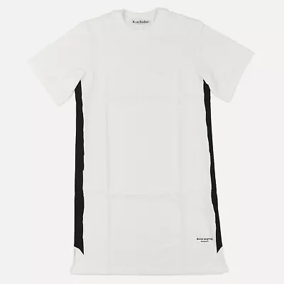 Acne Studios White Contrast Tape Logo Dress ¦ Size XXS SS19 RRP $290 • £90