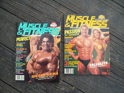 2 Vtg MUSCLE & FITNESS 1988 Bodybuilding WEIDER Arnold HULK GYM Health Diet Legs • $15