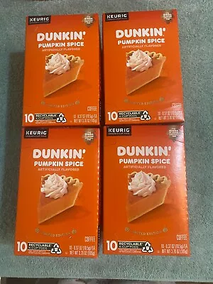 4 BOXES Dunkin'  Limited Edition PUMPKIN SPICE Keurig K-Cup Coffee   40 TOTAL • $34.99