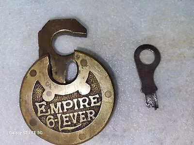 Vintage Empire 6 Lever Brass Padlock With Key • $32.99