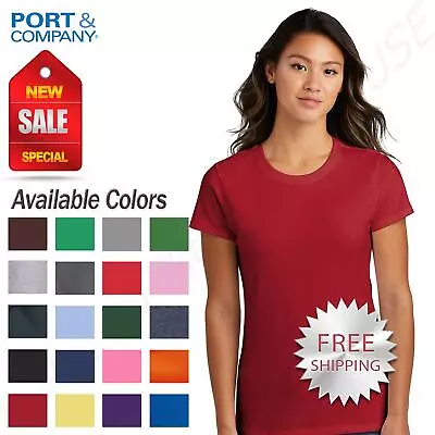 Port & Company Women's Short Sleeve Crew Neck Fan Favorite T-Shirt LPC450 • $11.06