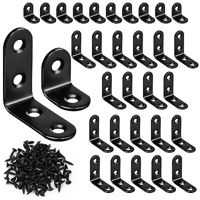 30 PCS L Bracket Small Black Corner Brace Stainless Steel L Brackets For Shel... • $10.58