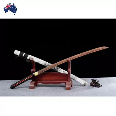 Australia Wooden Katana Handmade Rosewood Blade Qinlon Tsuba Unsharpened Samurai • $289