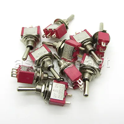 50×Mini Toggle Switch SPDT 3 Position ON-OFF-ON 3-PIN 250V 2A 120V 5A Wholesale • $30.90