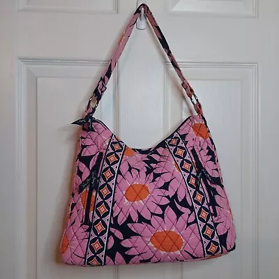 Vera Bradley Loves Me Lisa B Shoulder Bag Pink Blue Floral Quilted Boho Hippie • $25