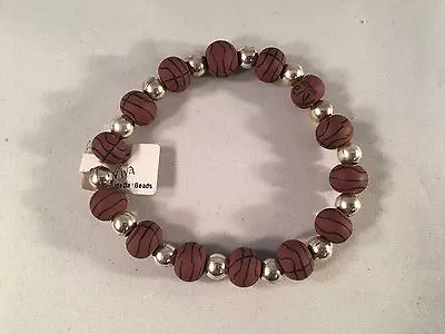 Viva Beads Stretch Clay Beads Bracelet Basketball 41083 • $5