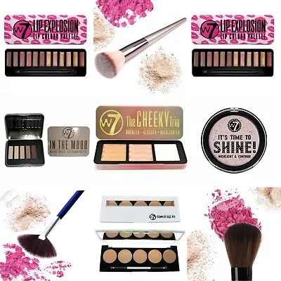 W7 Highlighting Bronzer Blusher Palettes Eyeshadow Lip Makeup Brush Concealer • £3.99