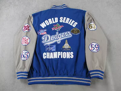 Los Angeles Dodgers Jacket Mens XL Blue Letterman Bomber World Series Patches • $199.99