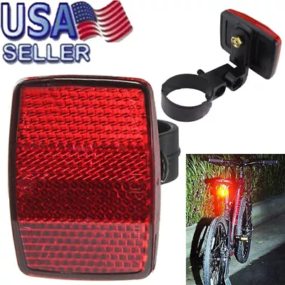 5.5x4cm Front & Rear Of Bicycle Red Safety Reflector Handle Installation • $2.92