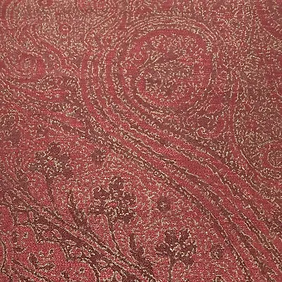 Zoffany Curtain Fabric ORESTE RED 3.6m Paisley Weave With Gold Highlights • £77.99